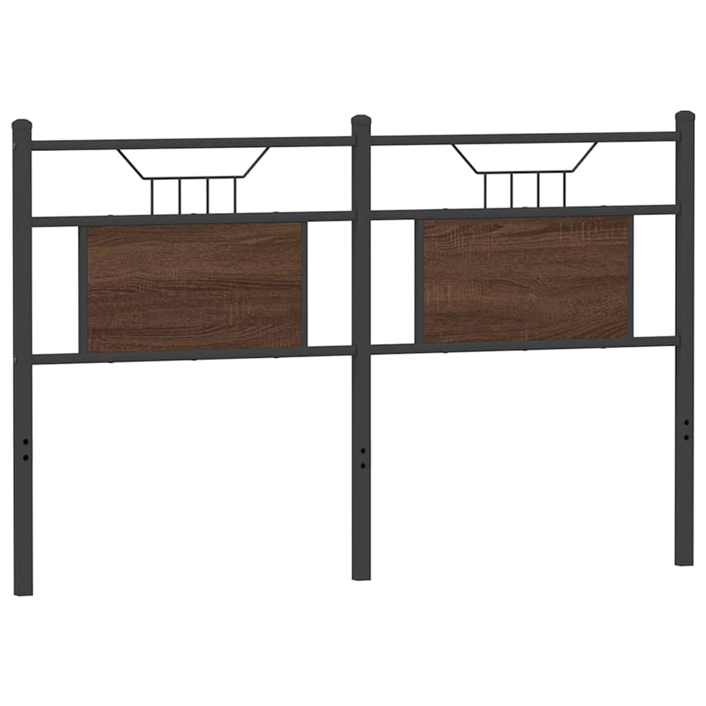 Testiera Rovere Marrone 137 cm in Legno Multistrato e Acciaio 4106873