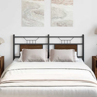 Testiera Rovere Marrone 137 cm in Legno Multistrato e Acciaio 4106873