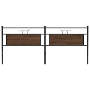 Testiera Rovere Marrone 193 cm in Legno Multistrato e Acciaio 4106878