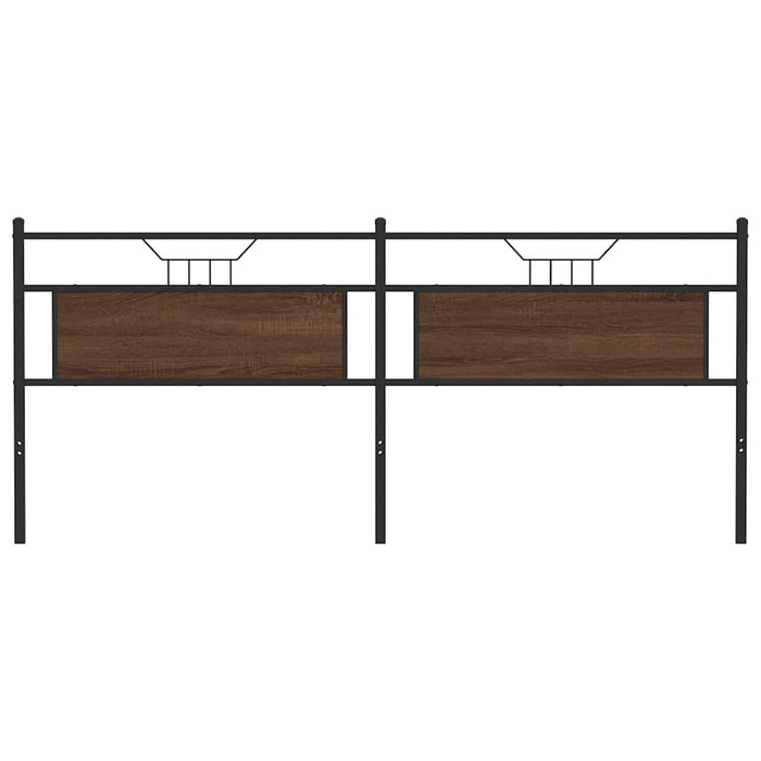 Testiera Rovere Marrone 193 cm in Legno Multistrato e Acciaio 4106878