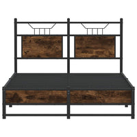 vidaXL Giroletto senza Materasso Rovere Fumo 120x200 cm in Truciolato