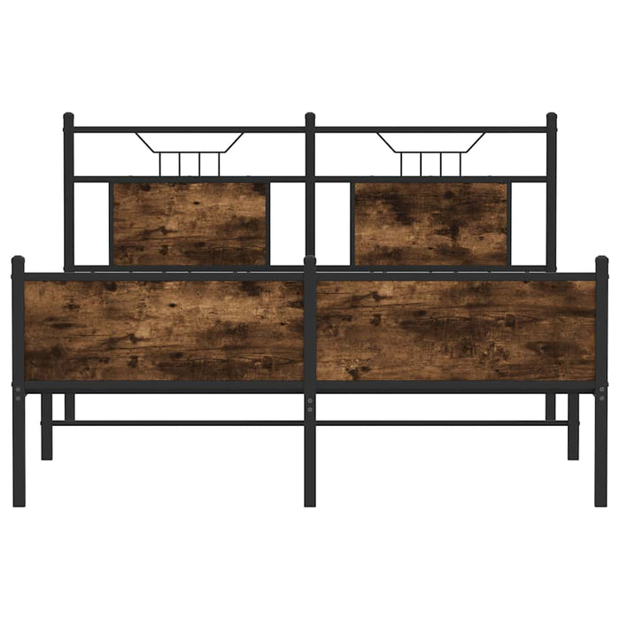 Giroletto senza Materasso-Struttura Letto Rovere Fumo 140x200 cm in Truciolato 613273