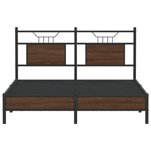 Giroletto senza Materasso-Struttura Letto Rovere Marrone 140x200 cm Truciolato 446972