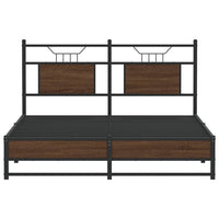 Giroletto senza Materasso-Struttura Letto Rovere Marrone 140x190 cm Truciolato 326976