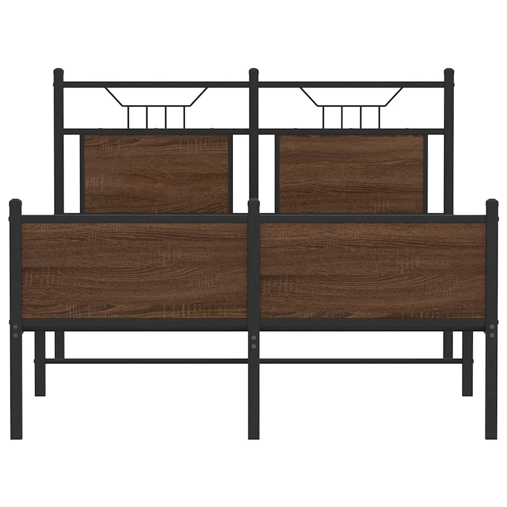 vidaXL Giroletto senza Materasso Rovere Marrone 120x190 cm Truciolato