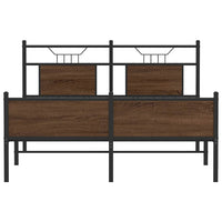 Giroletto senza Materasso-Struttura Letto Rovere Marrone 140x190 cm Truciolato 423760