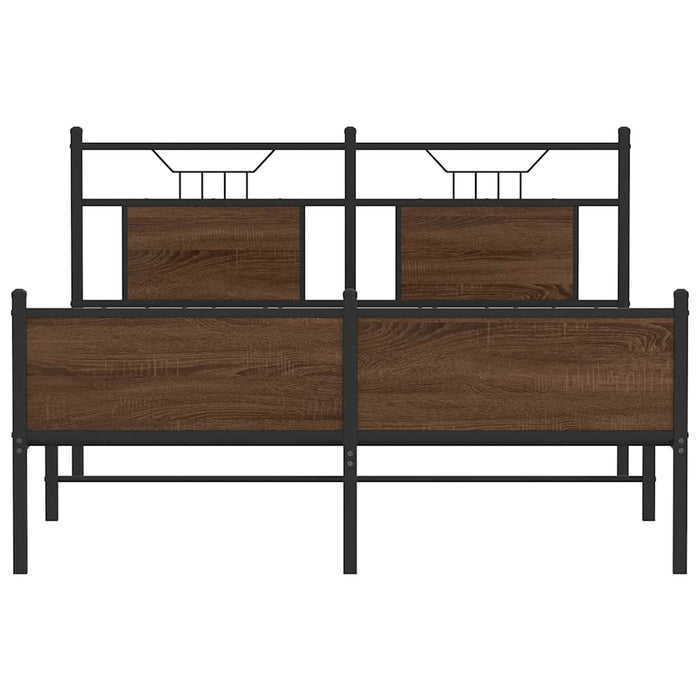 Giroletto senza Materasso-Struttura Letto Rovere Marrone 140x200 cm Truciolato 819188