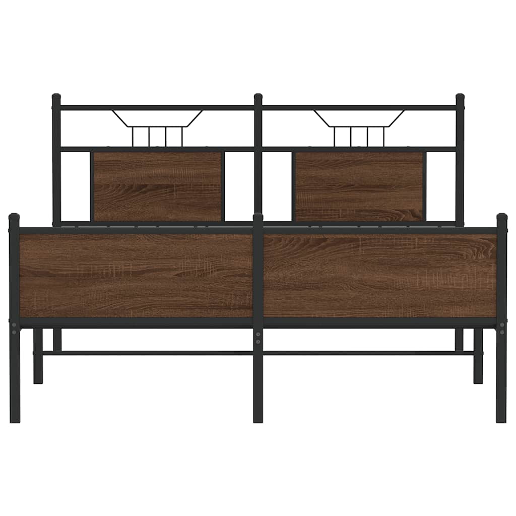 Giroletto senza Materasso-Struttura Letto Rovere Marrone 150x200 cm Truciolato 991359