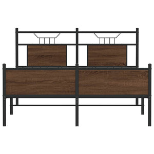 Giroletto senza Materasso-Struttura Letto Rovere Marrone 150x200 cm Truciolato 991359