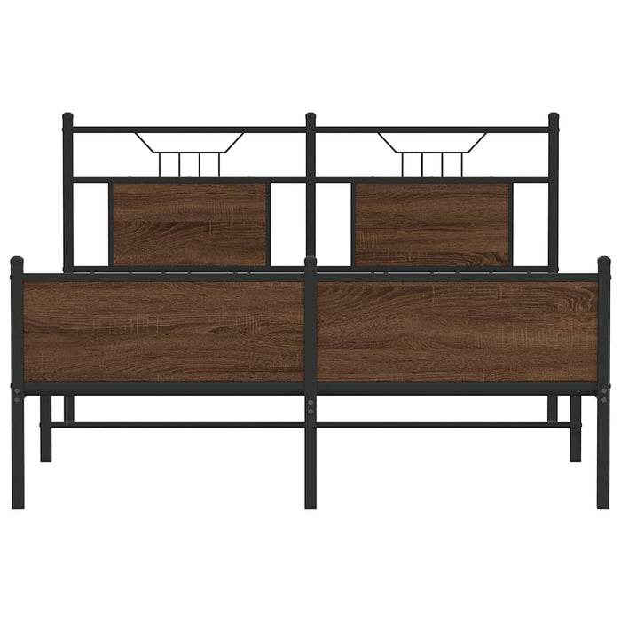 Giroletto senza Materasso-Struttura Letto Rovere Marrone 150x200 cm Truciolato 991359