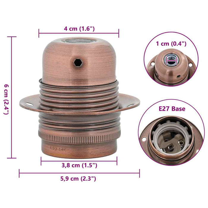 Portalampade 2 pz Rosso Bronzo E27 4106519