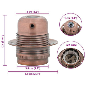 vidaXL Portalampade 2 pz Rosso Bronzo E27