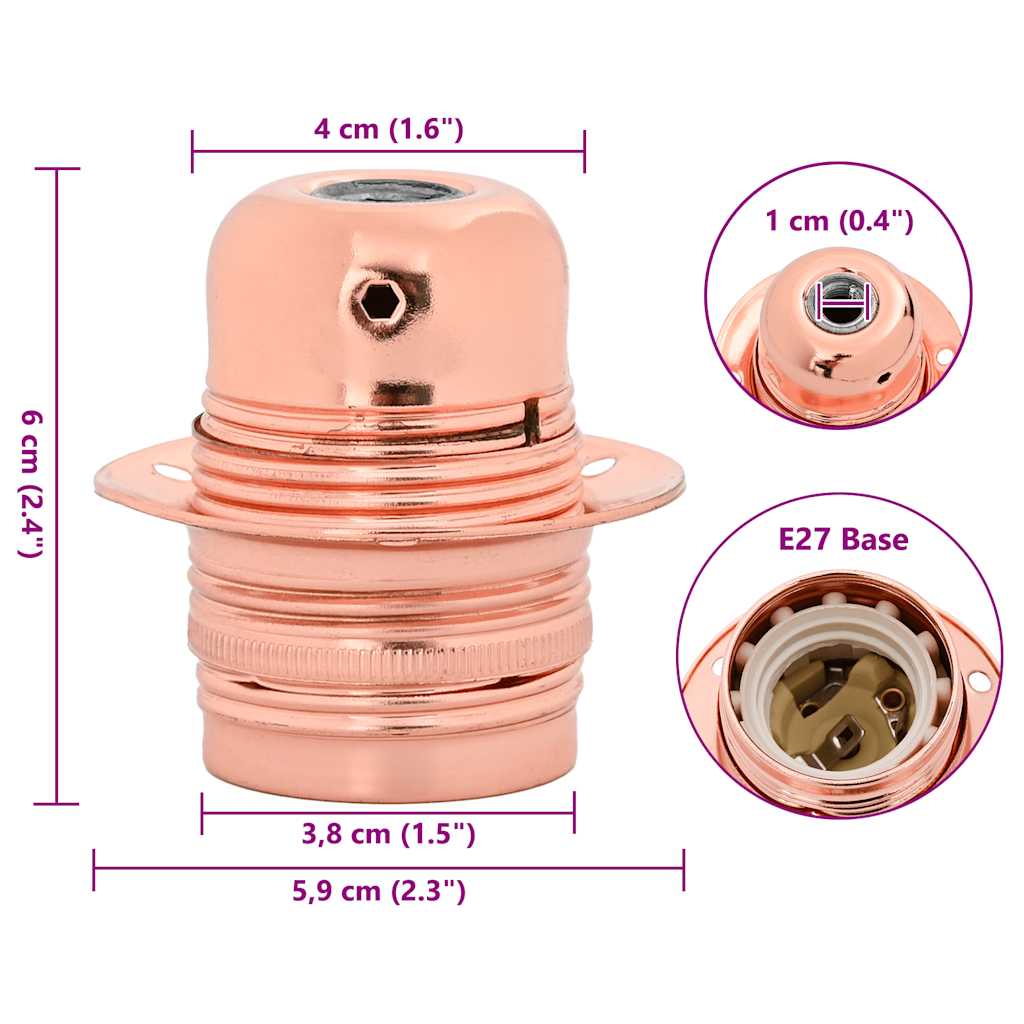 Portalampada 2 pz Oro Rosa E27 4106521