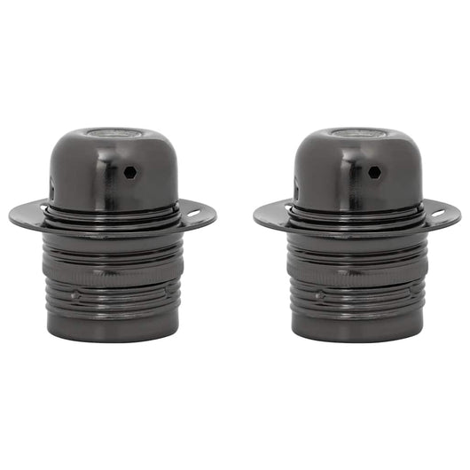 Portalampade 2 pz Nero Lucido E27 4106523