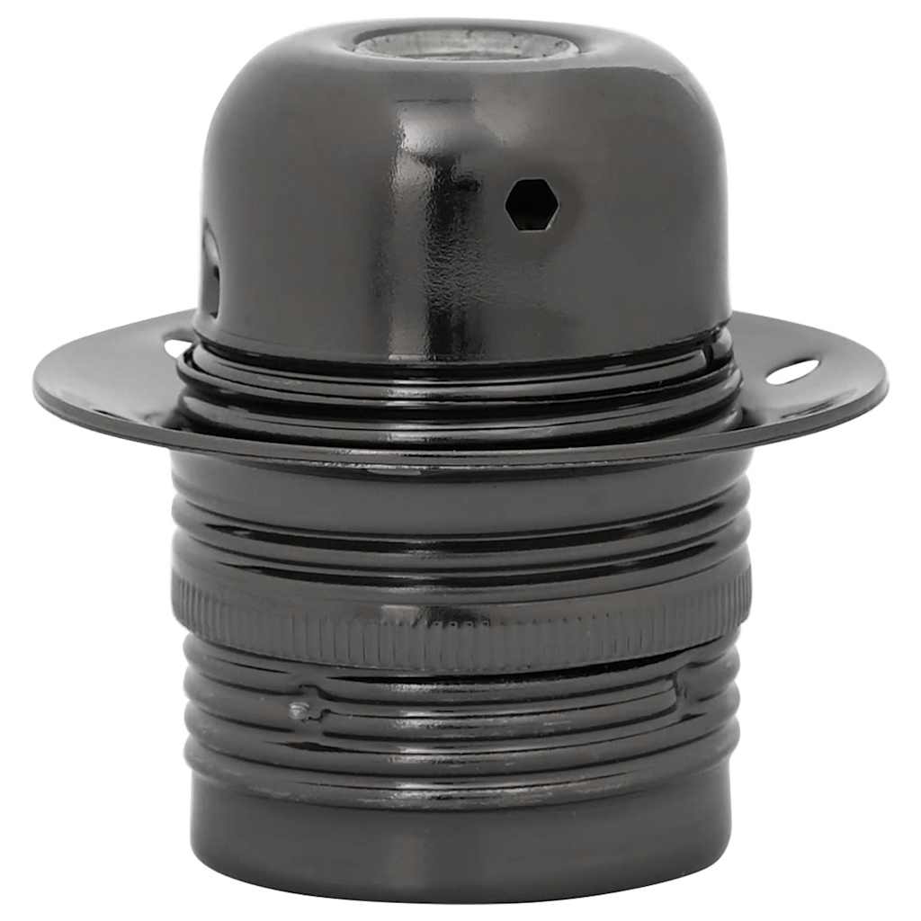 Portalampade 2 pz Nero Lucido E27