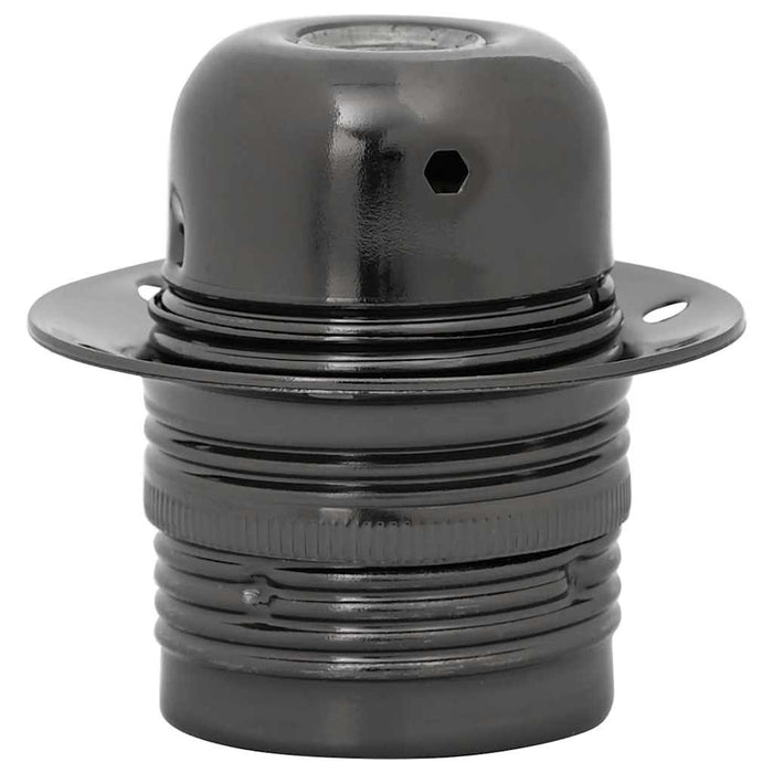 Portalampade 2 pz Nero Lucido E27