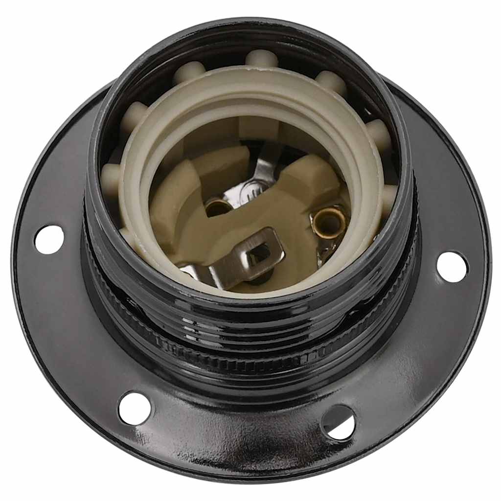 Portalampade 2 pz Nero Lucido E27