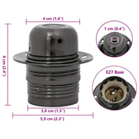 Portalampade 2 pz Nero Lucido E27