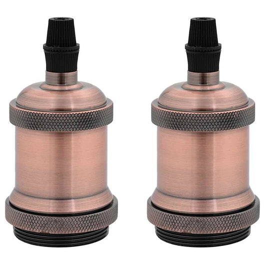 Portalampade 2 pz Rosso Bronzo E27 4106524