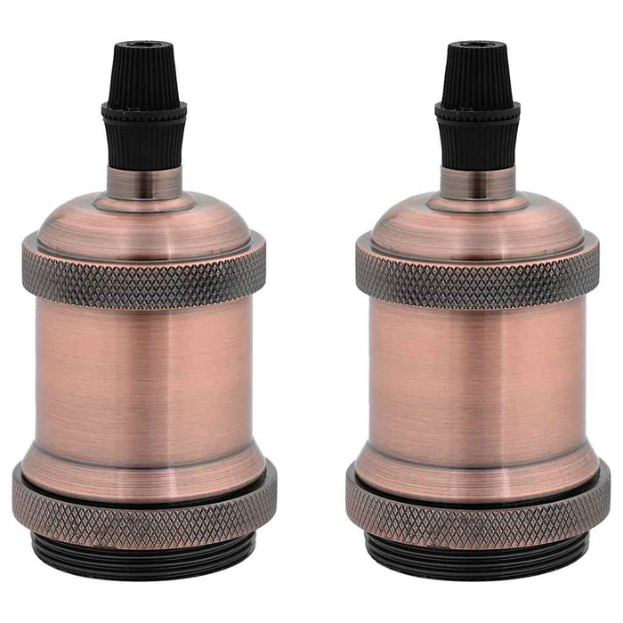 Portalampade 2 pz Rosso Bronzo E27 4106524