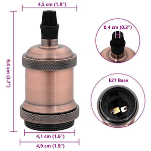 vidaXL Portalampade 2 pz Rosso Bronzo E27