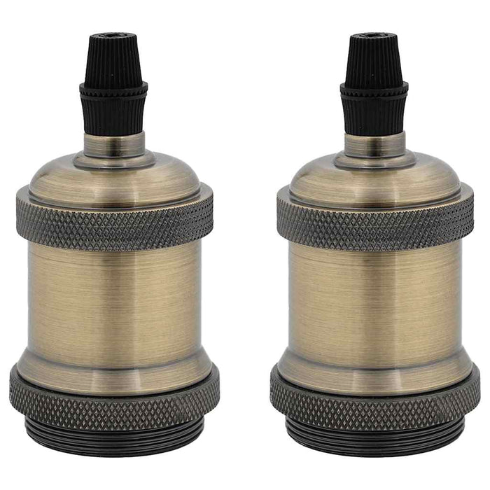 vidaXL Portalampade 2 pz Bronzo E27