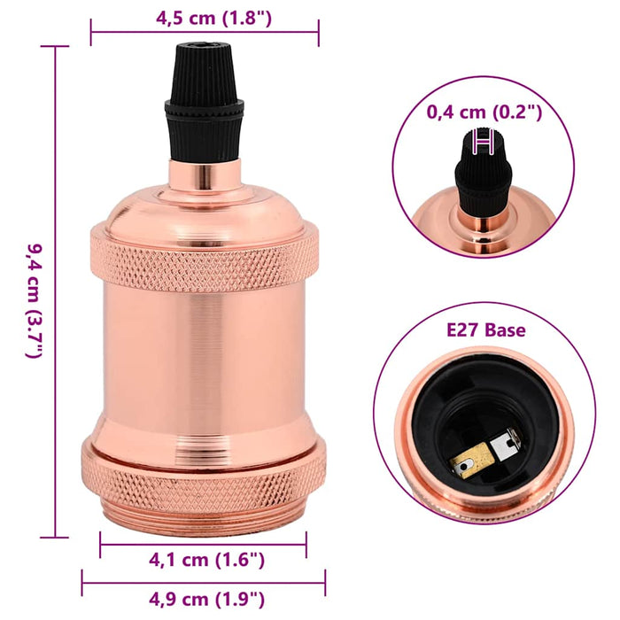 Portalampada 2 pz Oro Rosa E27 4106526