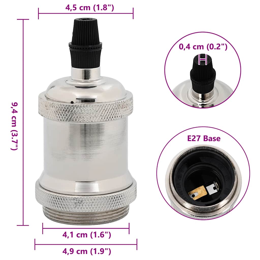 Portalampade 2 pz Nichel Satinato E27 4106527