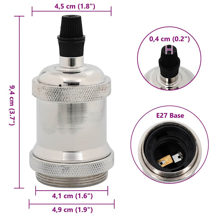 Portalampade 2 pz Nichel Satinato E27 4106527