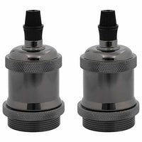 Portalampade 2 pz Nero Lucido E27