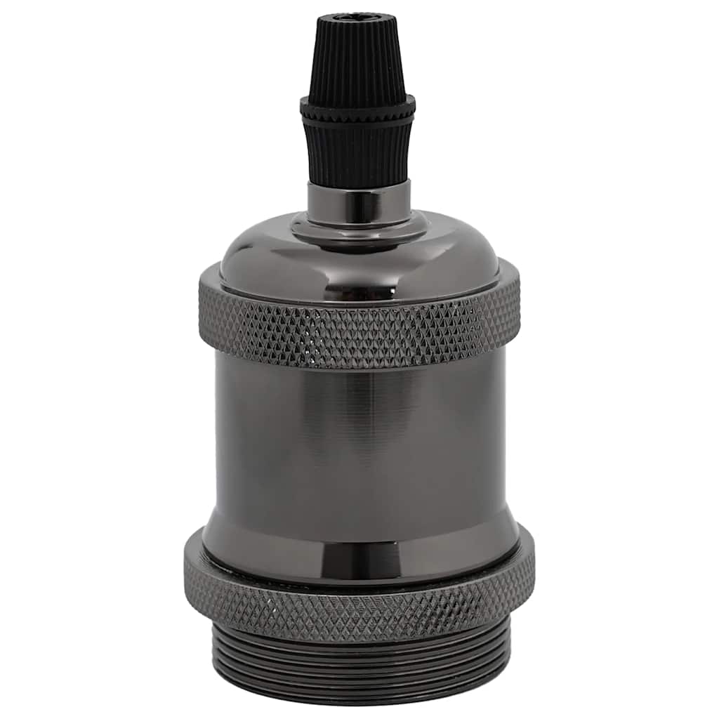 Portalampade 2 pz Nero Lucido E27