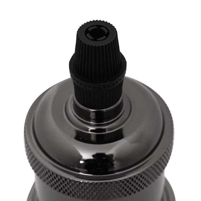 Portalampade 2 pz Nero Lucido E27 4106528