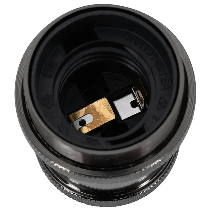 Portalampade 2 pz Nero Lucido E27 4106528