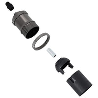 Portalampade 2 pz Nero Lucido E27