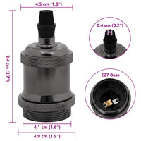 Portalampade 2 pz Nero Lucido E27