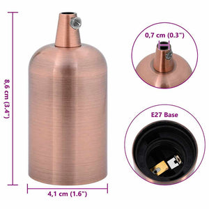 Portalampade 2 pz Rosso Bronzo E27