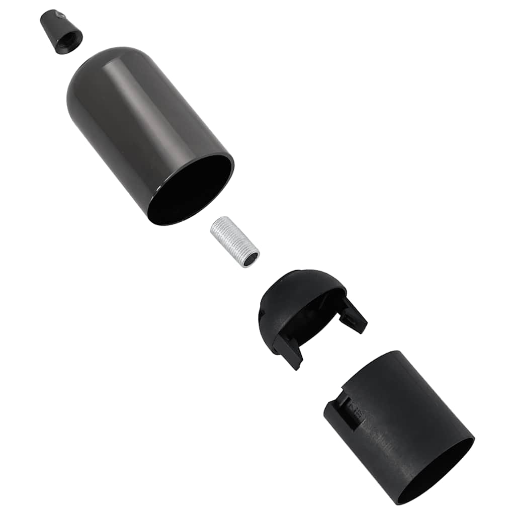 vidaXL Portalampade 2 pz Nero Lucido E27