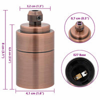 Portalampade 2 pz Rosso Bronzo E27 4106534