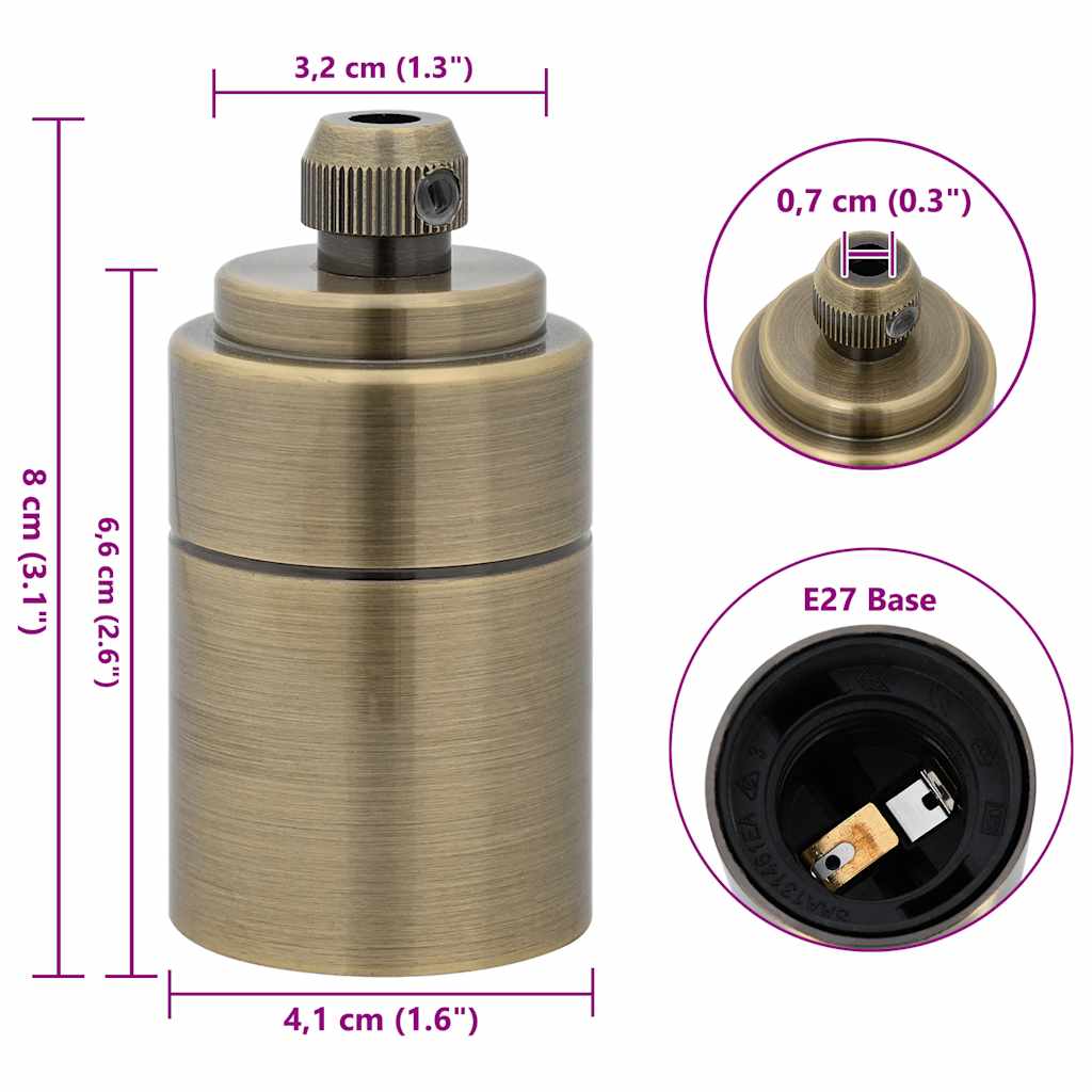 Portalampade 2 pz Bronzo E27