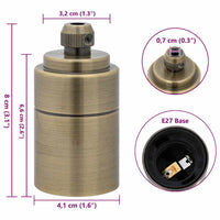 Portalampade 2 pz Bronzo E27