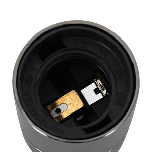 Portalampade 2 pz Nero Lucido E27 4106538