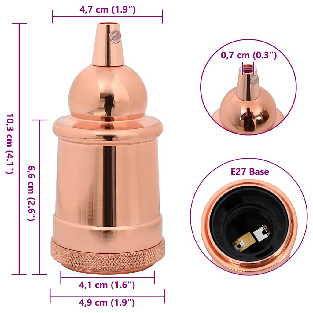 Portalampada 2 pz Oro Rosa E27 4106541