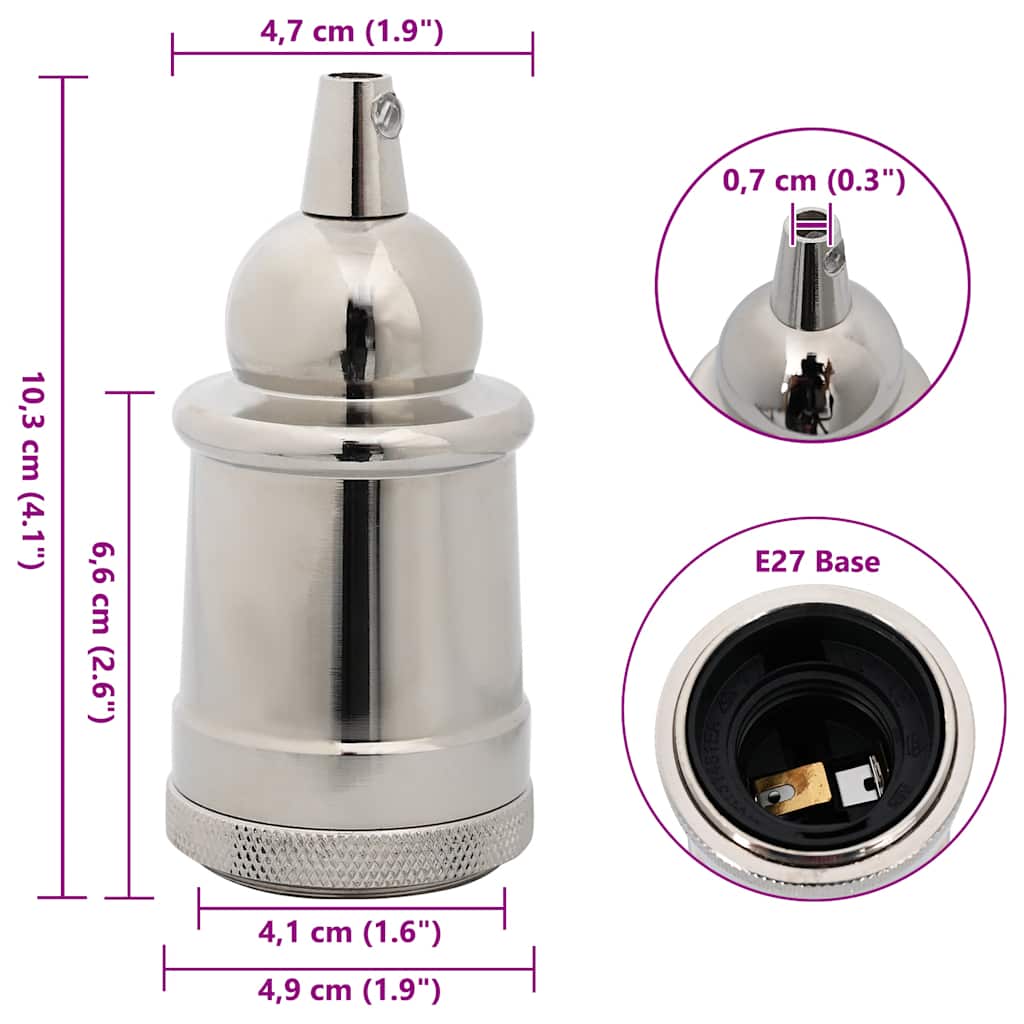 Portalampade 2 pz Nichel Satinato E27 4106542