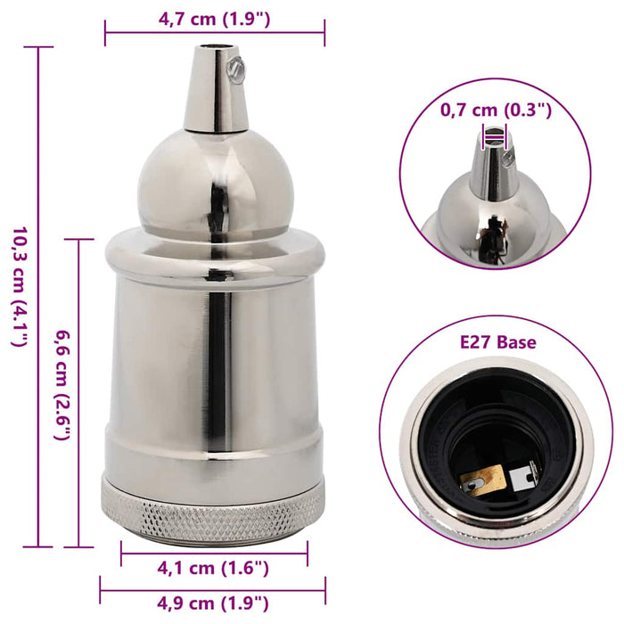 Portalampade 2 pz Nichel Satinato E27 4106542