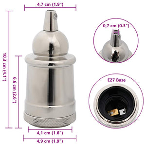 Portalampade 2 pz Nichel Satinato E27