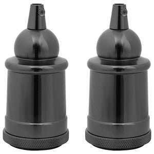 Portalampade 2 pz Nero Lucido E27