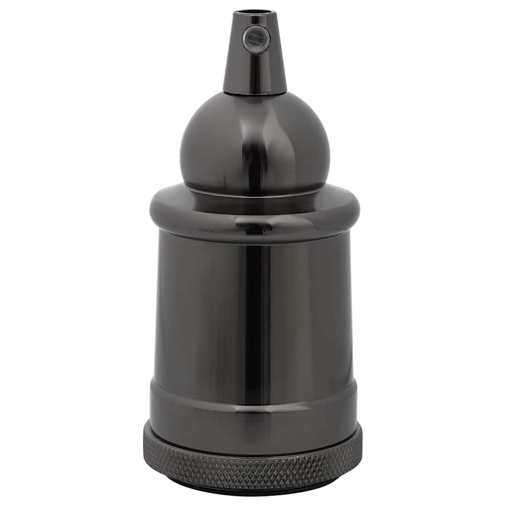 Portalampade 2 pz Nero Lucido E27 4106543