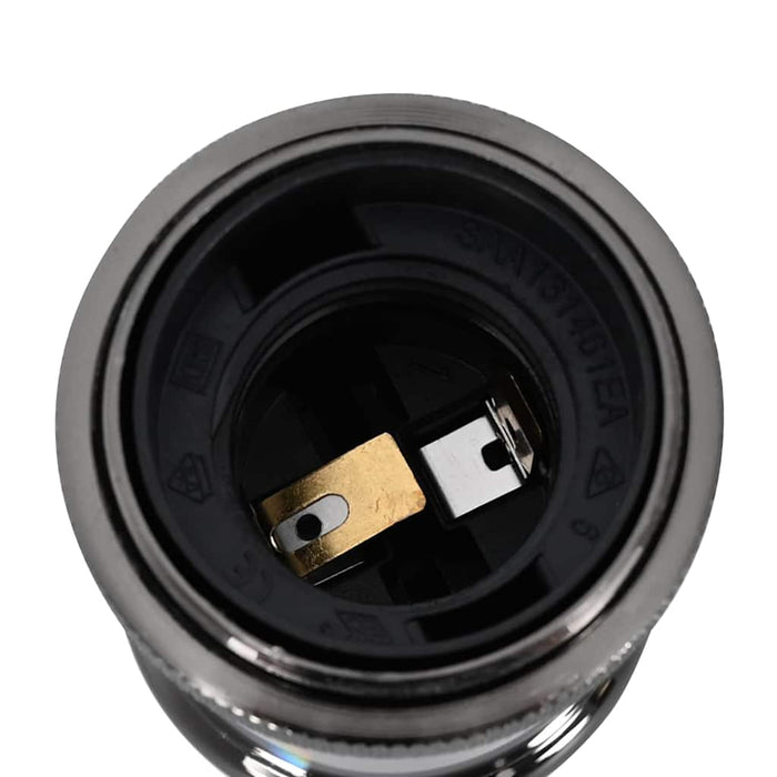 Portalampade 2 pz Nero Lucido E27