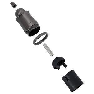 Portalampade 2 pz Nero Lucido E27 4106543