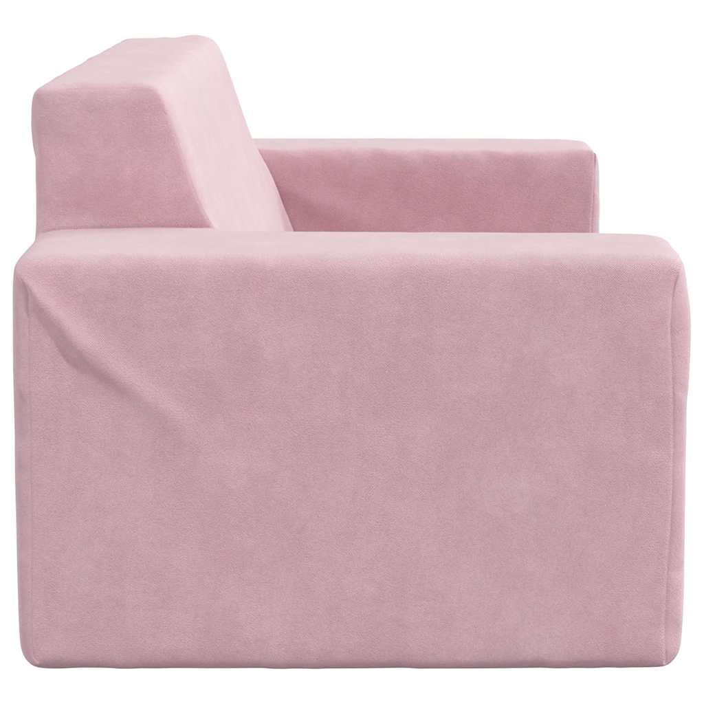 Divano per Bambini 2 Posti Rosa in Morbido Peluche 4104783